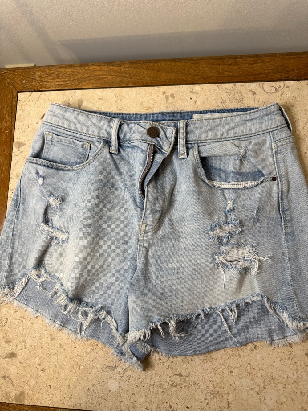 Treasure & Bond Light Blue Distressed Denim Women's Shorts